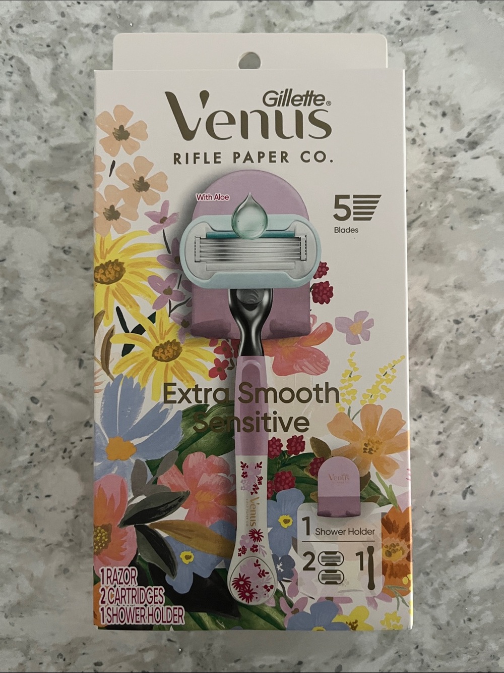 Gillette Venus Extra Smooth Sensitive Razor — Rifle Paper Co. Pink Floral